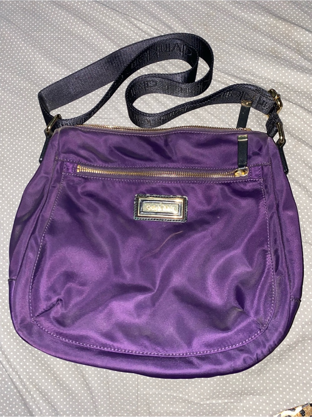 Calvin Klein Purple nylon crossbody purse